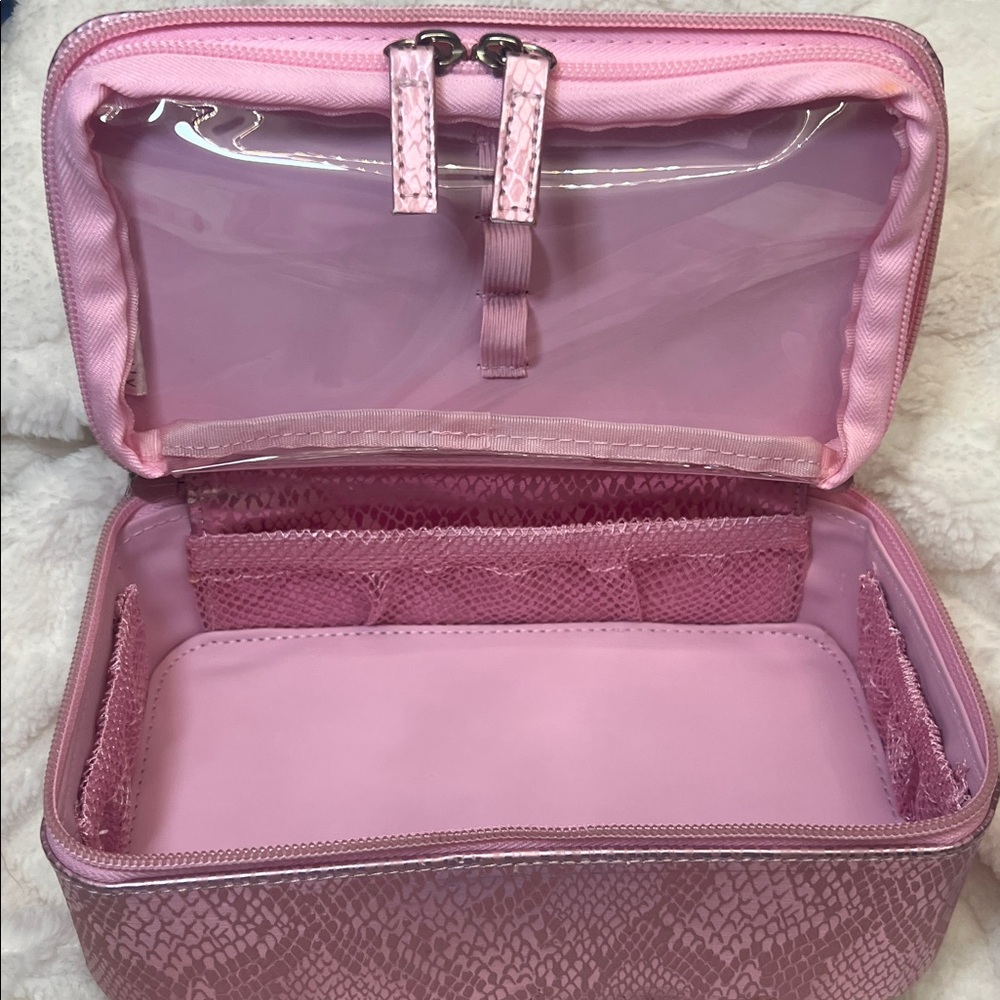 New Pink Snake Print Women's Cosmetic Bag.